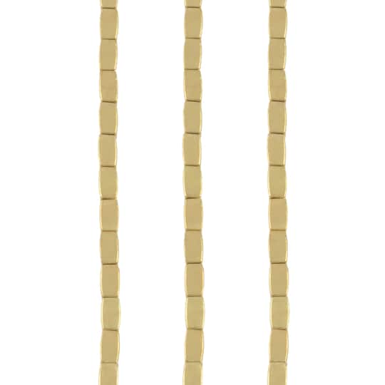 Gold Metal Square Tube Beads, 5mm by Bead Landing™